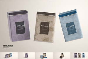 Square Metal Tin Can Package Mockup, a Cups & Container Mockup by Sheikhadesign