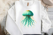 Watercolor Gold & Teal Nautical, an Illustration by DreamCafeArt (Thumbnail 4 of 5)