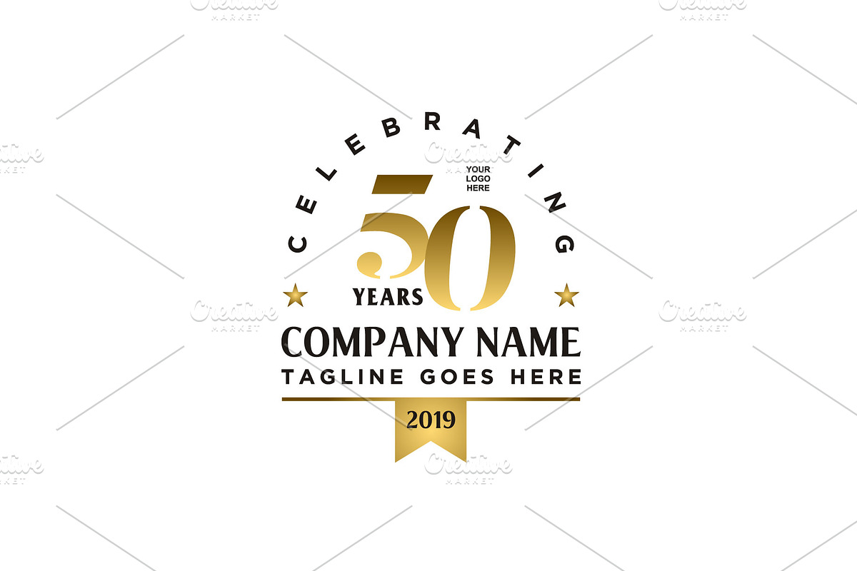 Anniversary 50th company logo design, a Branding & Logo Template by Enola99d