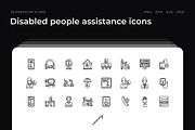 Disabled people assistance icons, an Outline Icon by Wencory (Thumbnail 2 of 2)