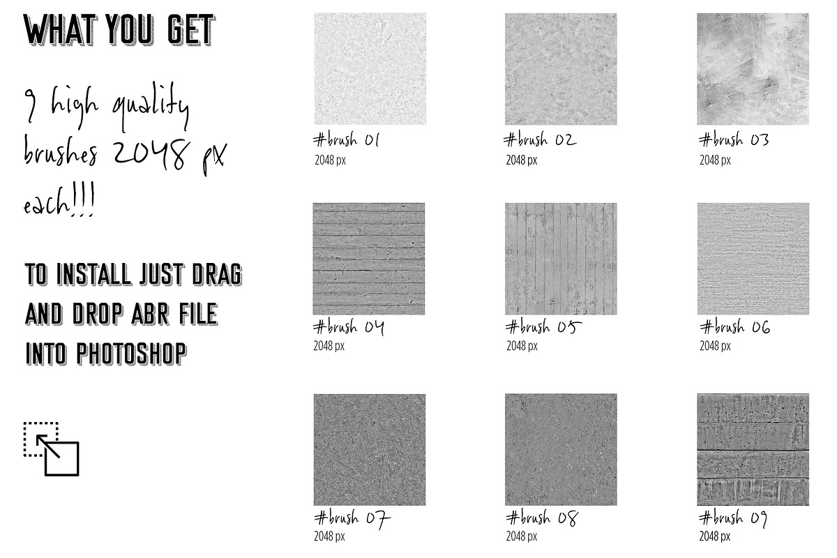 Photoshop Brush Set CONCRETE TEXTURE, a Brush Add-On by archibicc (Photo 2 of 3)