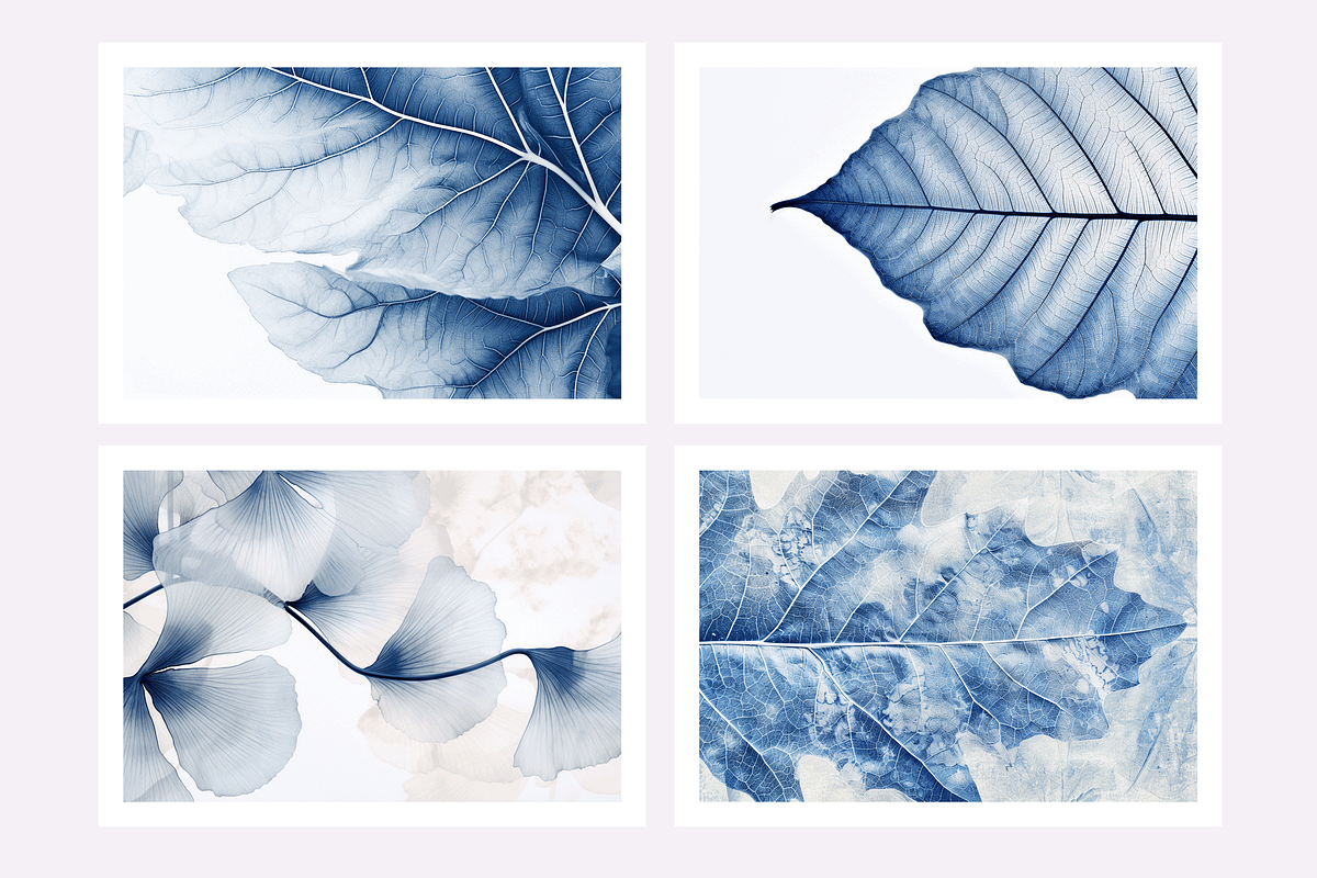 Cyle Collection · Blue Tone Leaves, a Background Graphic by milatovar (Photo 2 of 32)