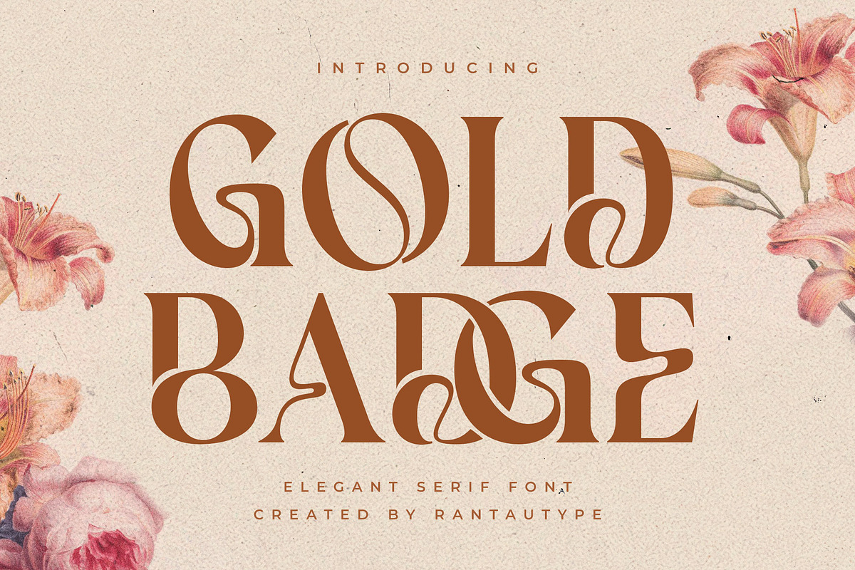 Gold Badge Unique Display Serif Font, a Serif Font by RantautypeStudio (Photo 1 of 15)