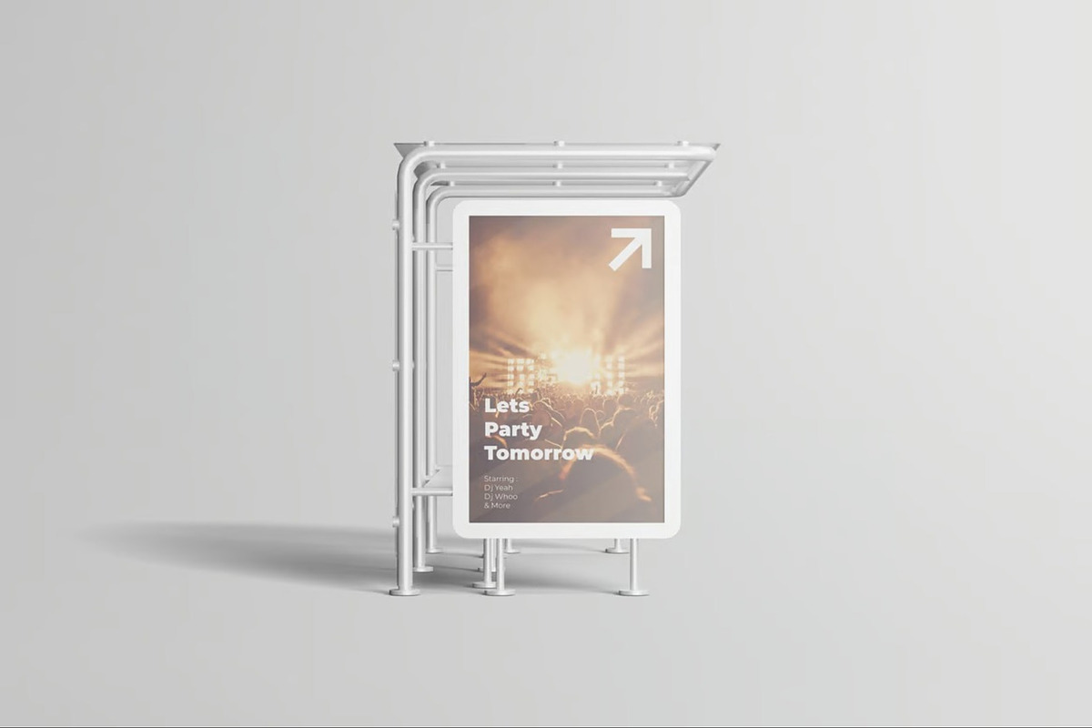 Bus Stop Billboard Mockup, an Advertising Mockup by Se٧enStudio (Photo 4 of 6)