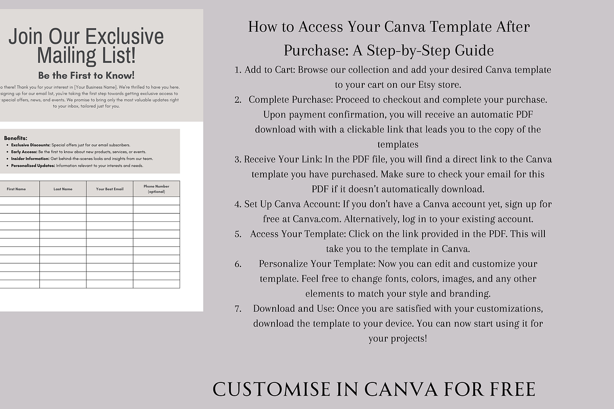 MAILING LIST SIGN UP SHEET TEMPLATE, a Marketing Template by Daring Digies