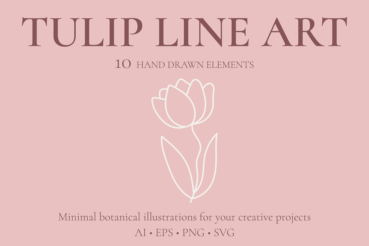 TULIP LINE ART, a Decorative Illustration by OREHOVKA (Photo 4 of 4)