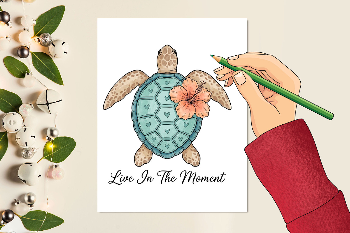 Live in Moment PNG, a Seasonal Illustration by Designking (Photo 3 of 4)