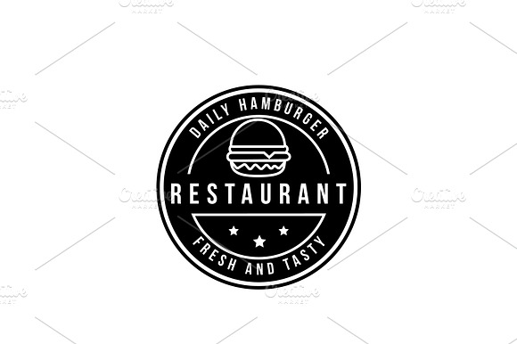 Vintage Burger Restaurant Logo preview 2