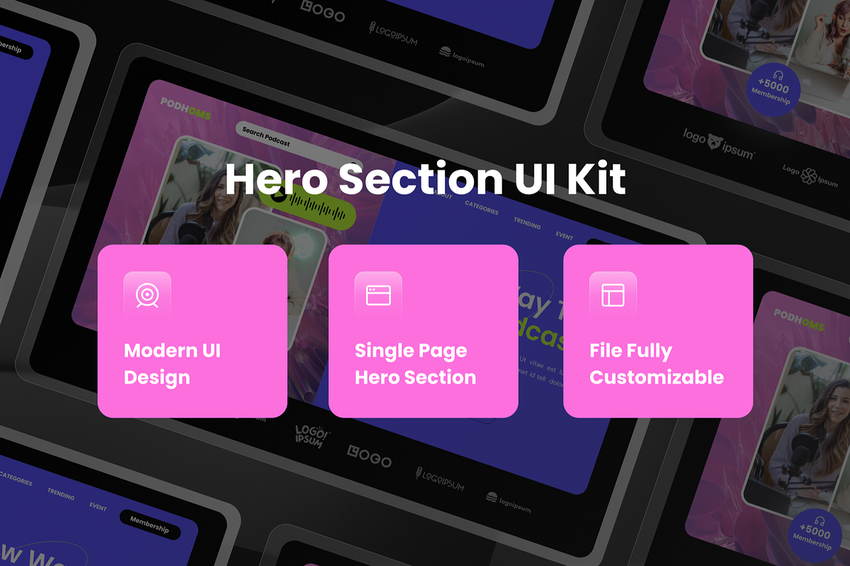 Podhoms - Podcast Hero Header, a Templates & Theme by SquidPixey (Photo 3 of 3)