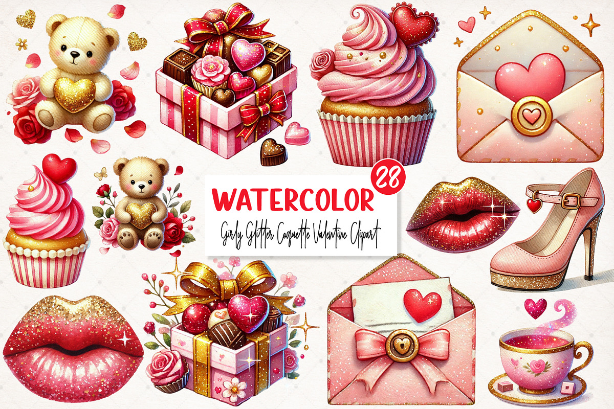 Girly Glitter Coquette Valentine PNG, an Illustration by SinaCreation (Photo 1 of 5)
