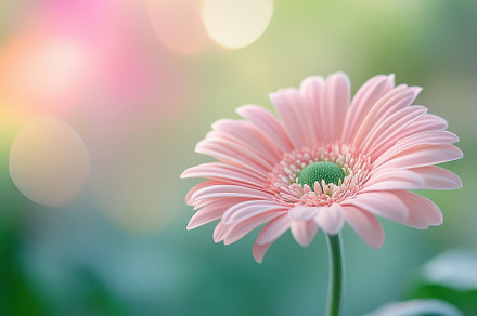 Delicate pink flower with soft green, a Photo by Iftikhar Alam