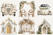 Boho Floral Wedding Clipart, an Illustration by NadiaTheronArt (Thumbnail 4 of 5)