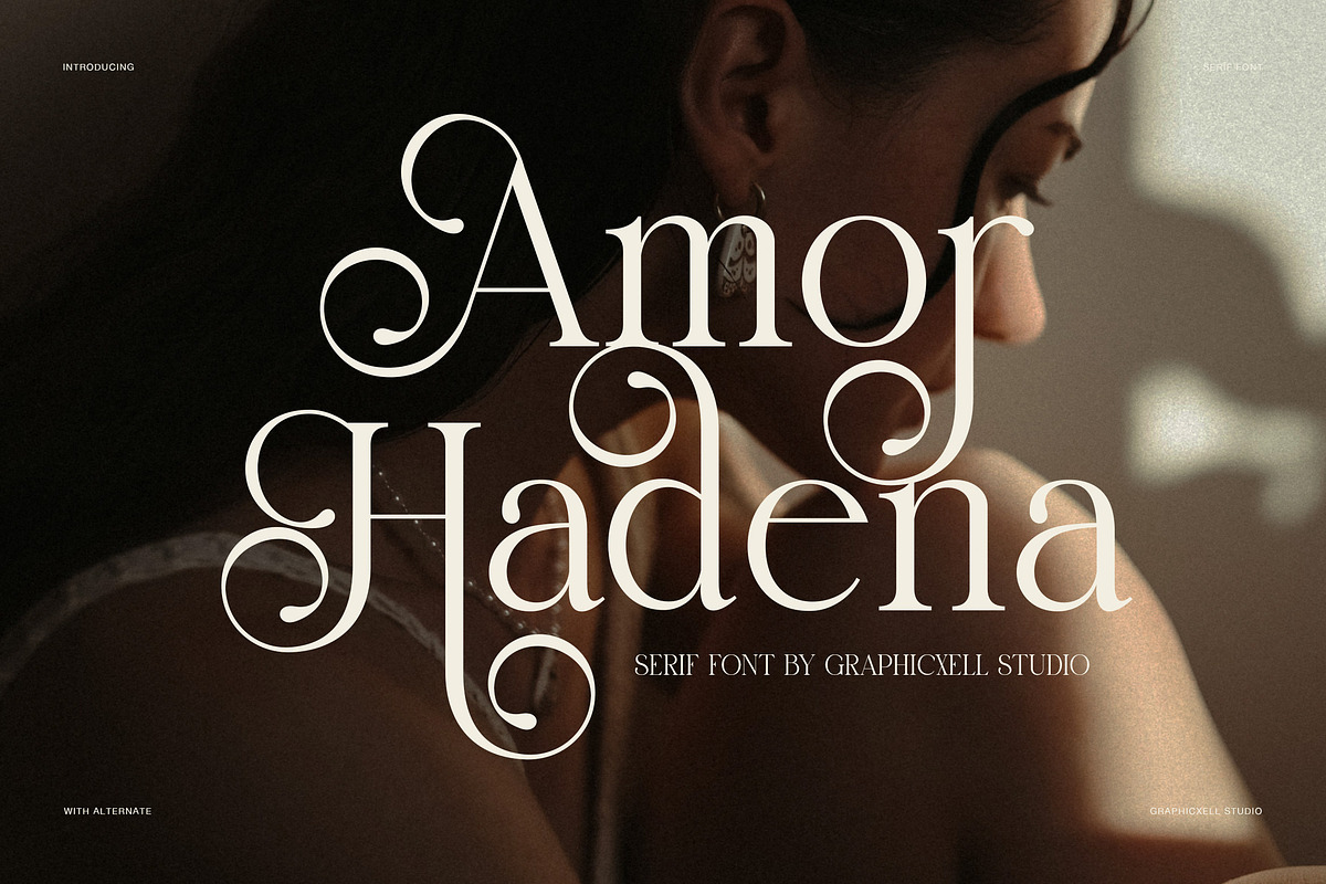 Amor Hadena Elegant Serif Font, a Serif Font by Graphicxell (Photo 1 of 8)