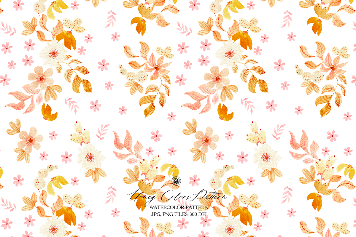 Honey Colors Watercolor Pattern, a Pattern Graphic by Webvilla Studio ...