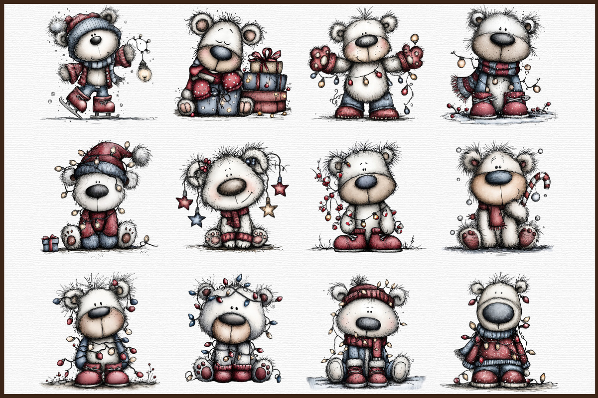 Christmas Polar Bear Lights Clipart, an Illustration by Sublimation Artist (Photo 3 of 6)