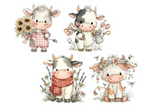 Watercolor Cute Cow Clipart, an Animal Illustration by Creative Art (Thumbnail 7 of 7)
