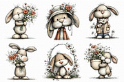 Floral Easter Bunny Clipart, an Illustration by Libby Wishes (Thumbnail 2 of 7)