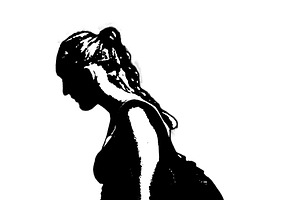 Isolated graphic of young woman with backpack and bags, a Person Illustration by DanFLCreativo