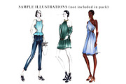 Sale- Female Fashion Croquis Bundle, an Illustration by Art by Lin (Thumbnail 7 of 7)