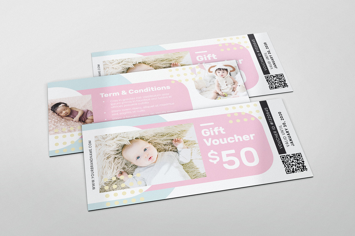 Baby Shop AI and PSD Gift Voucher, a Card Template by Alexacrib