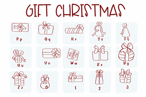 Gift Christmas Symbols Fonts