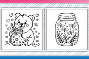 Autumn Jar Coloring Pages, an Illustration by LightExpress (Thumbnail 3 of 5)