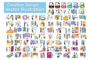 50+ Creative Design Illustrations, an Illustration by Vector Portal