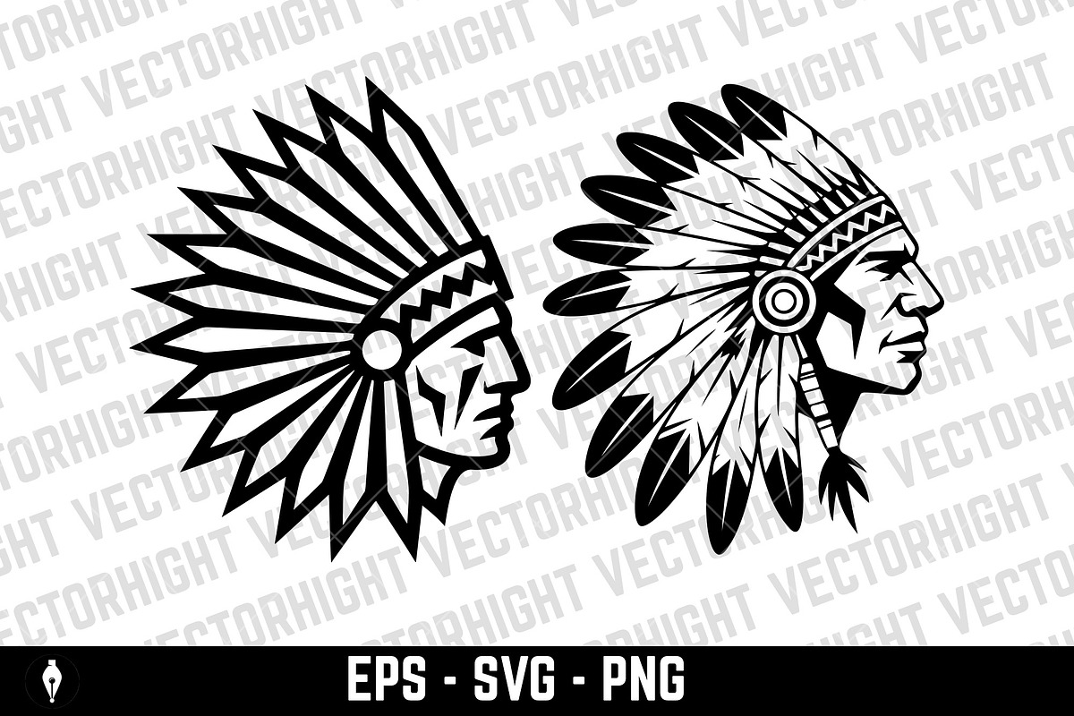 Logo of a Native American man, a Person Illustration by Vectorhight (Photo 3 of 3)