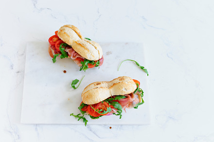 Delicious sandwich with cheese and ham, a Food & Drink Photo by Asya Nurullina