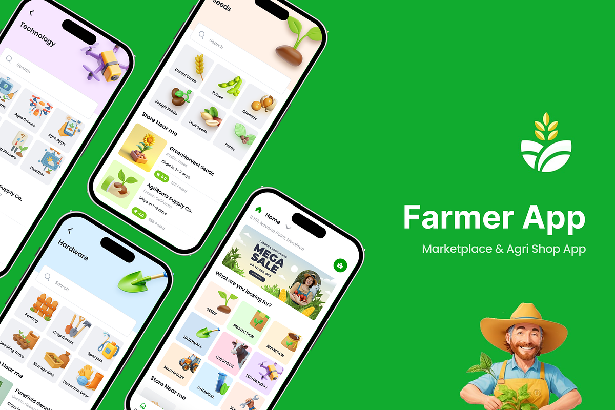 Farmer 2.0 Service & Product App, an UI Kit Template by Opus LabWorks (Photo 1 of 11)