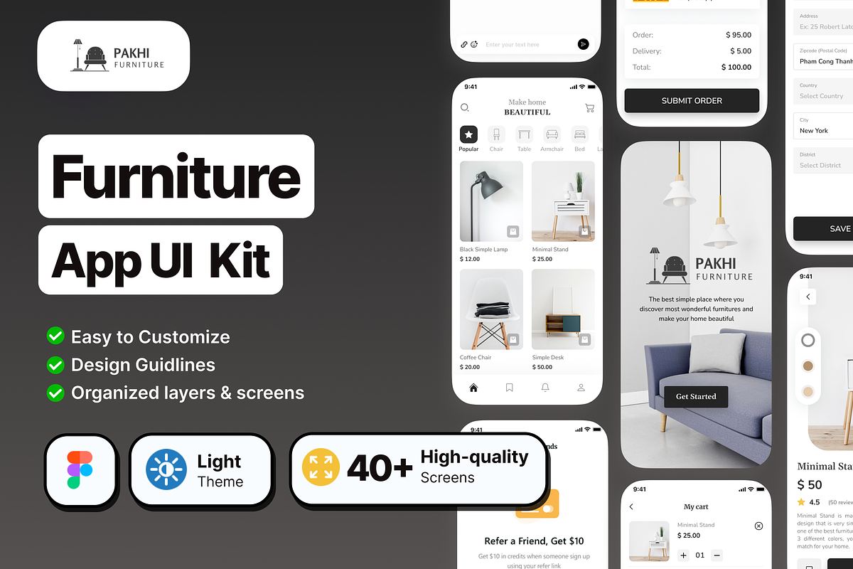 Pakhi Furniture App UI Kit, an UI Kit Template by piyush608 (Photo 1 of 9)