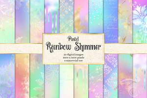 Pastel Rainbow Shimmer Backgrounds