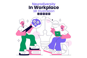 10 Neurodiversity in Workplace, a Work Illustration by denayunebgt