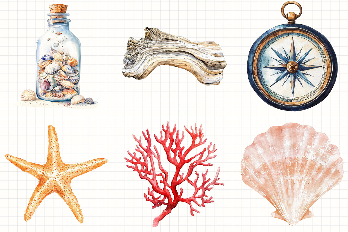 Watercolor Underwater Clipart, an Illustration by Libby Wishes (Photo 4 of 5)