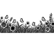 Floral Grass Border Silhouette Bundl, an Illustration by Amazin_art (Thumbnail 16 of 51)