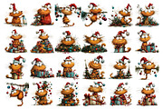 Quirky Christmas Cat Clipart, a Seasonal Illustration by Nicolle's Colorful Art (Thumbnail 4 of 5)