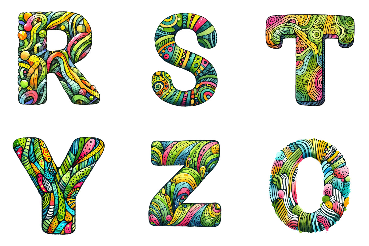 Brushstroke Alphabet Graphic Clipart, an Illustration by DreamArtGraphic (Photo 3 of 4)