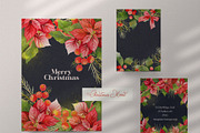 Christmas Poinsettia Floral Clipart, an Illustration by Julia M. Watercolor (Thumbnail 3 of 11)