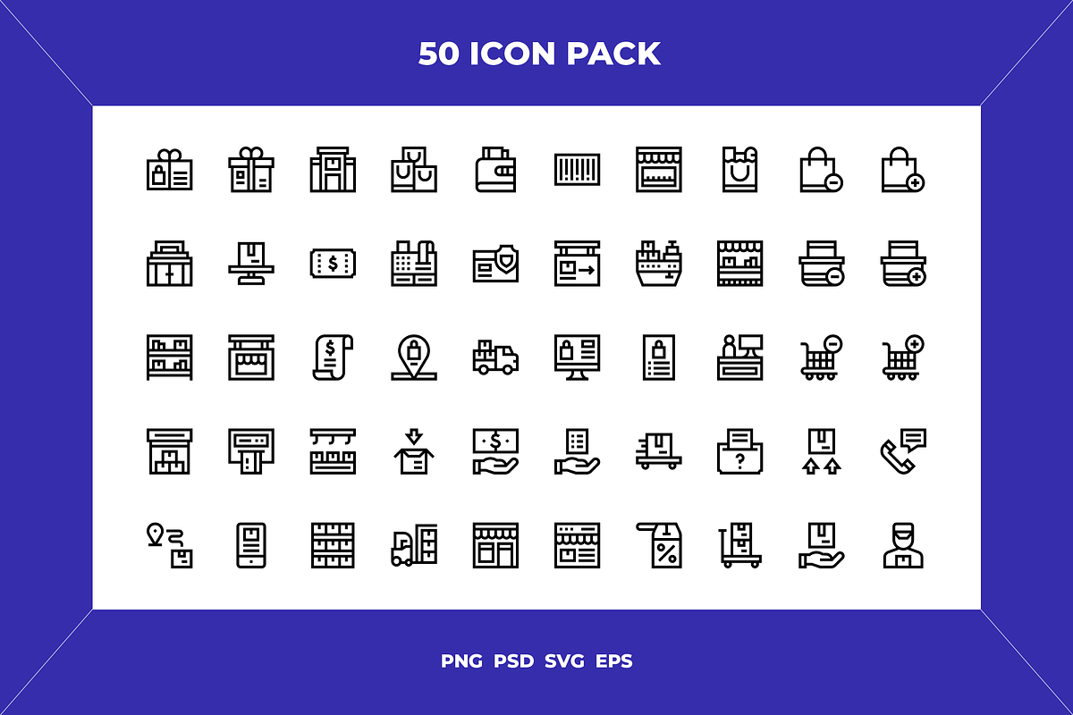 Shop and store icons, an Outline Icon by Wencory (Photo 1 of 2)