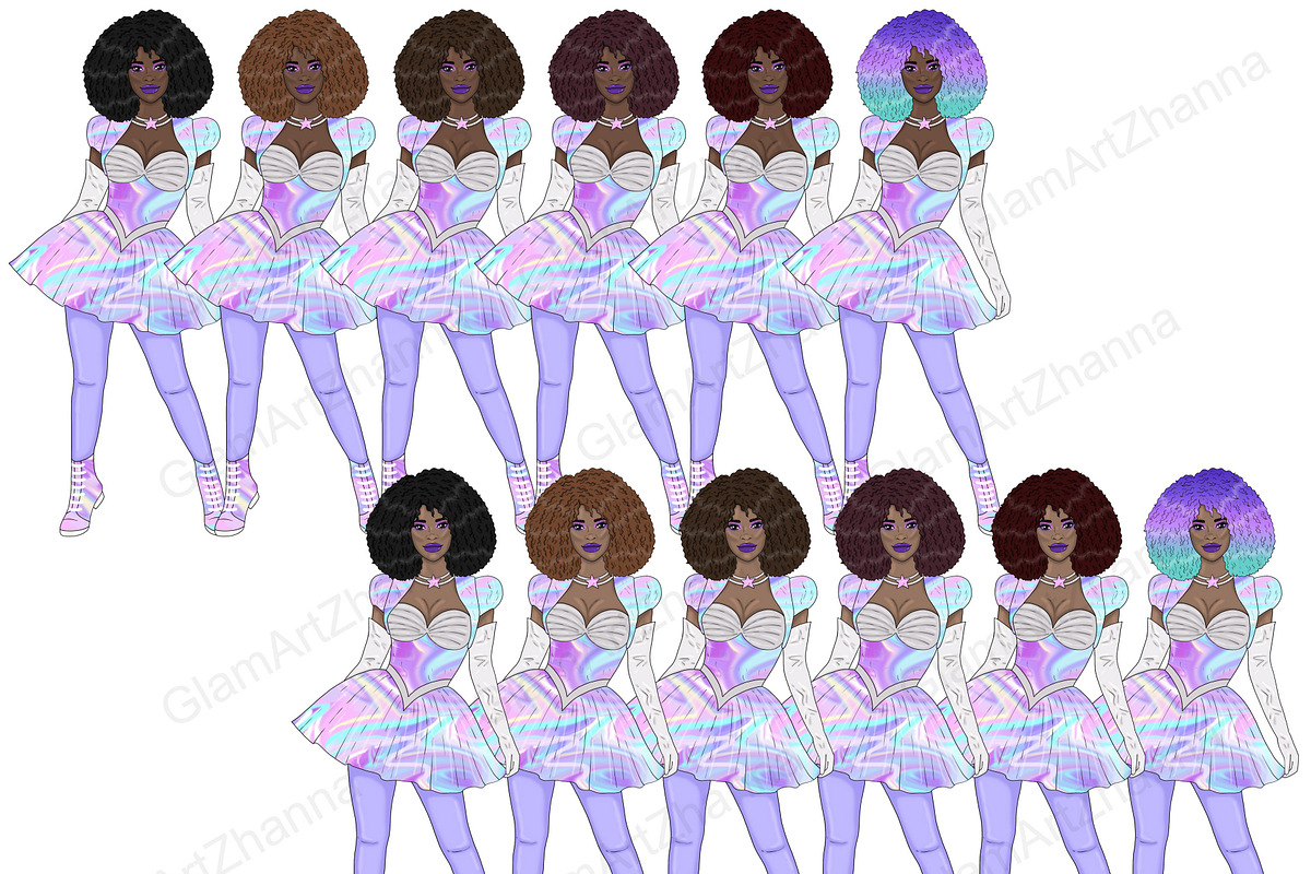 Galaxy Girls Clipart, an Object Illustration by GlamArtZhanna (Photo 4 of 5)