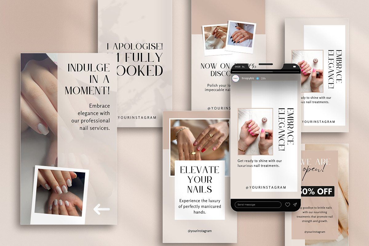 Nail Salon Instagram Story Template, a Social Media Template by Snapybiz