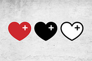 Heart Plus Icons Vector Red Black, an Outline Icon by Artonix (Thumbnail 2 of 2)