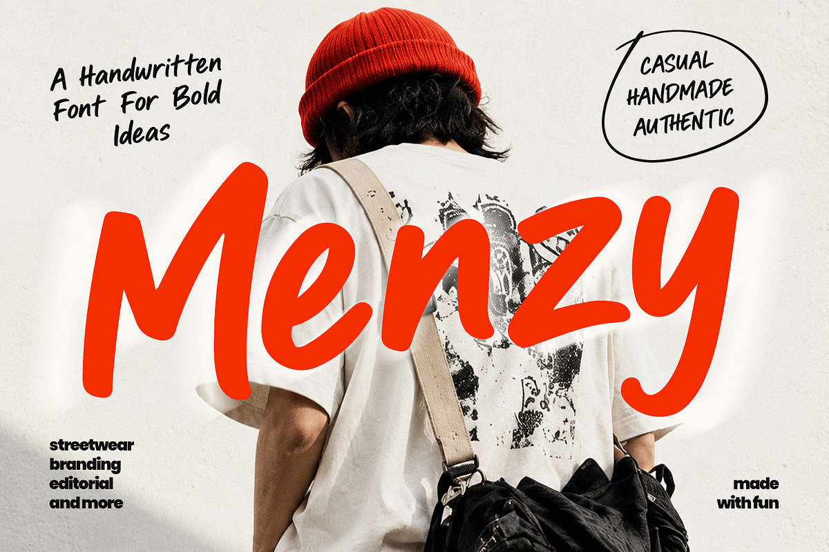 Gred Menzy – Handwritten Script Font, a Script Font by Black Junst (Photo 1 of 7)