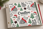 New Year Teddy. Chrismas pattern., an Animal Illustration by StudioLondon (Thumbnail 1 of 3)