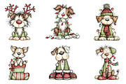 Whimsical Dog Breeds Christmas Clipa, an Illustration by designcity5 (Thumbnail 2 of 5)