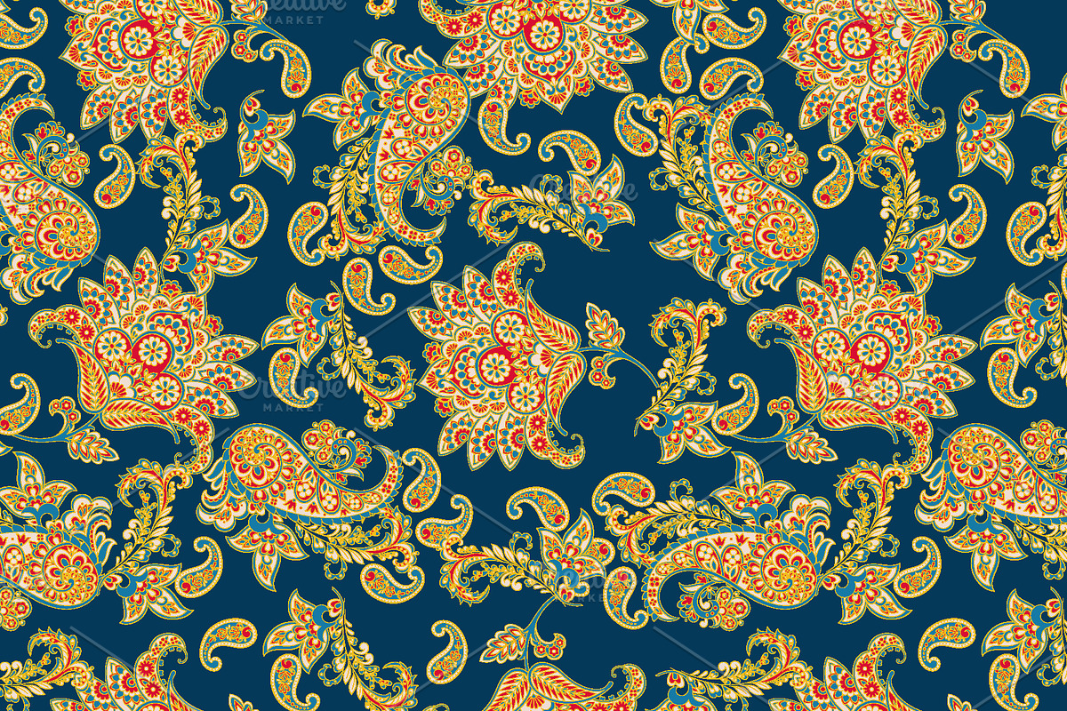 6 Paisley Seamless Floral patterns, a Pattern Graphic by antalogiya (Photo 6 of 7)