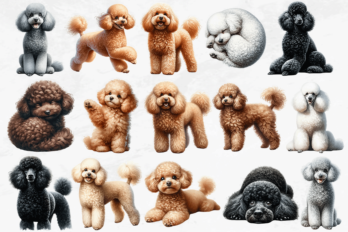 Poodle Clipart Bundle, an Animal Illustration by Bijou Bay (Photo 2 of 4)
