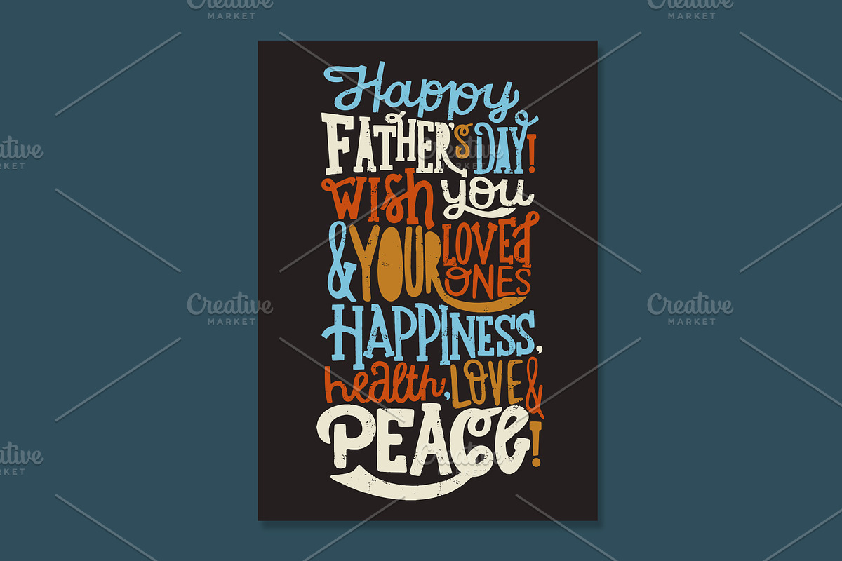 Happy Father`s Day 5 vector cards, a Card Template by Anna's Lettering (Photo 4 of 6)