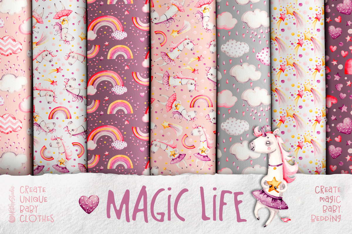 Unicorns Life. Watercolor collection, an Animal Illustration by UlitkaStudio (Photo 21 of 29)