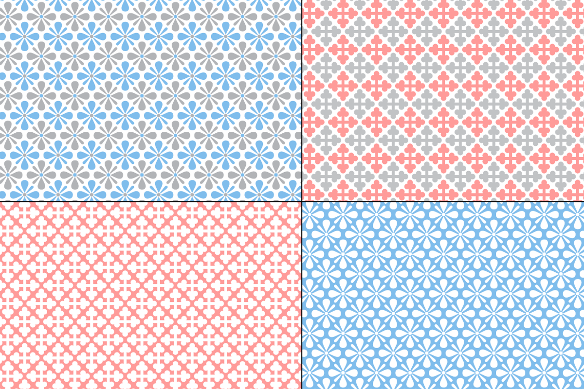 Seamless Pastel Quilt Patterns preview 6